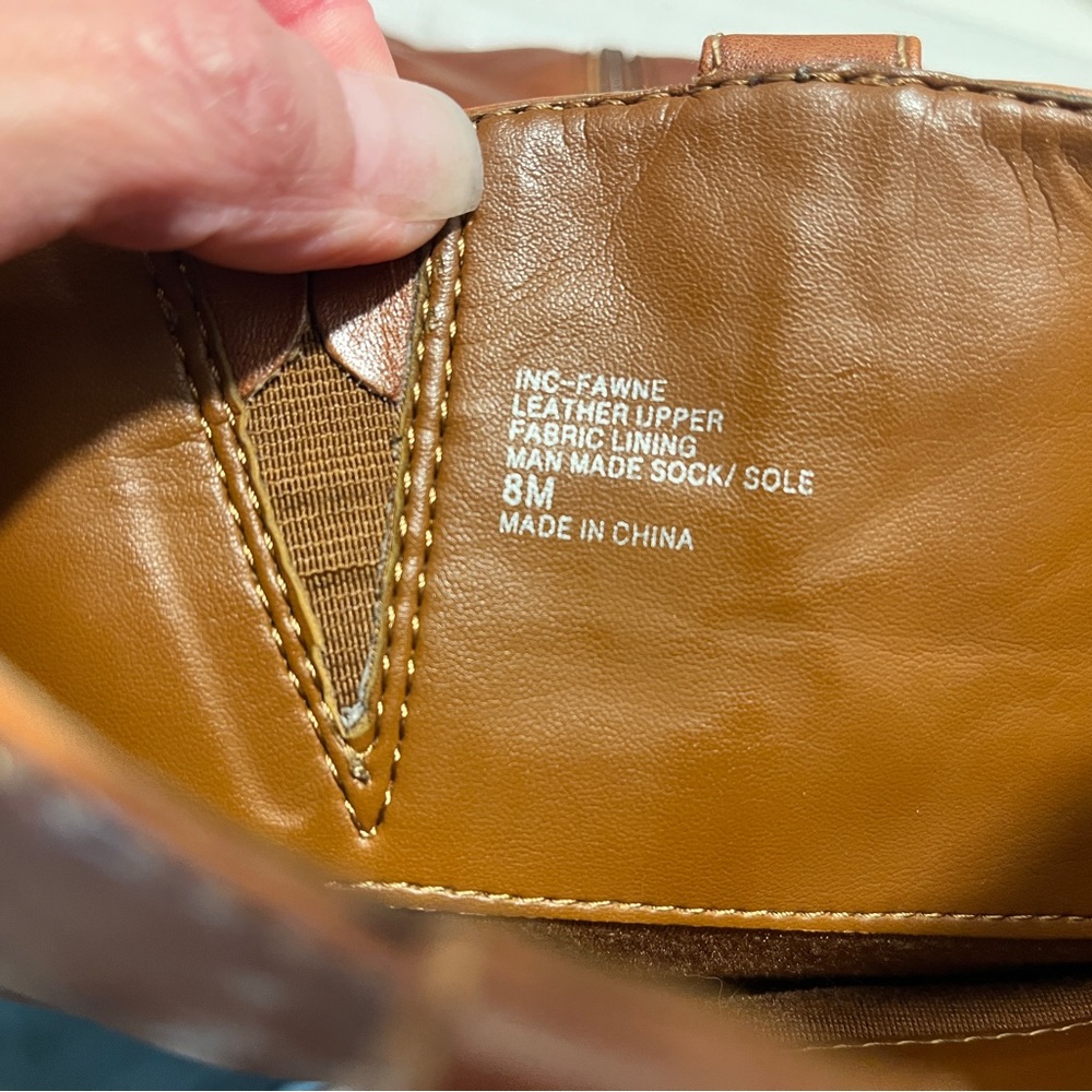 INC International Concepts Tan Leather Boots - Picture 7 of 12